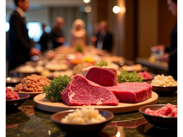 高級ホテル宴会で準備される和牛料理