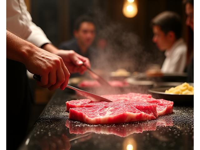 銀座の鉄板焼きシェフとその顧客