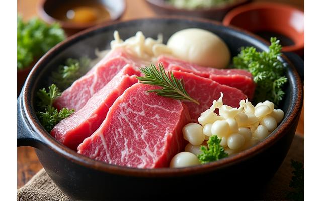 冬の鍋料理に合う和牛盛り合わせ