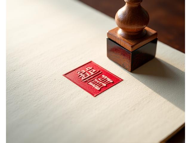 和紙の上に和牛ウェイのロゴと「権利」「独占」を表す漢字が刻まれた伝統的な朱印が押されている様子